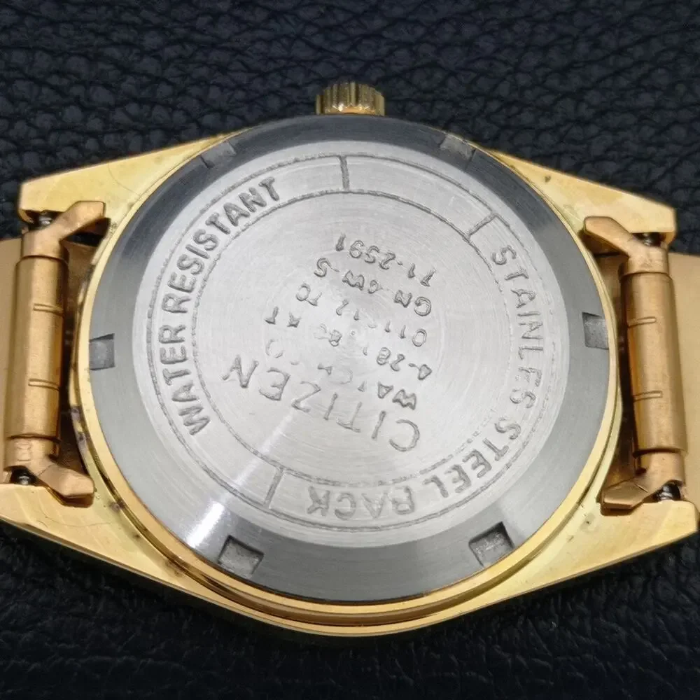 Vintage 1970 Citizen Automatic Mens Gold Watch W/daydate & Gold Accents